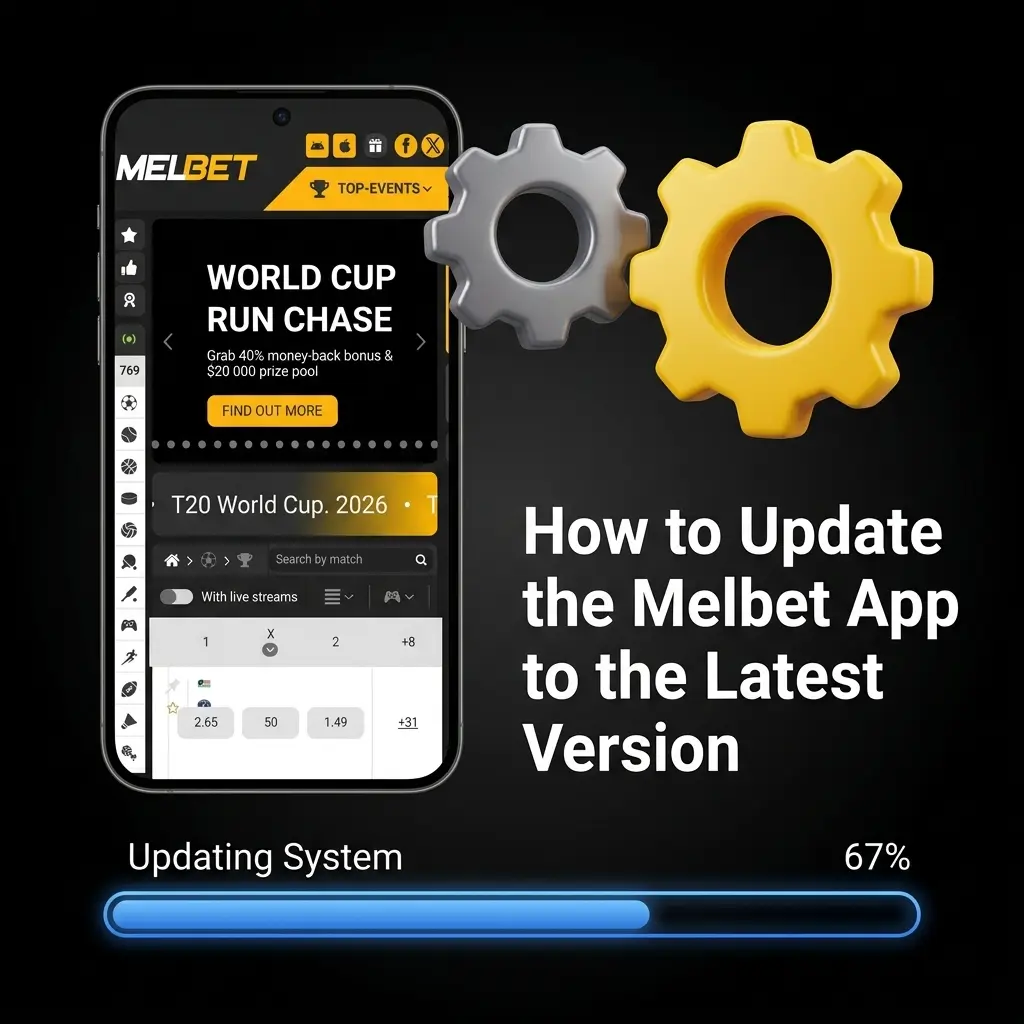 Melbet app update guide showing steps to download and install the latest APK version on Android device