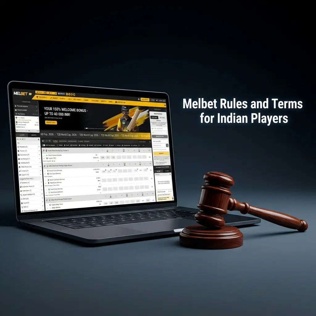 Melbet rules and terms for Indian players covering age limit, KYC, one account policy, and bonus conditions