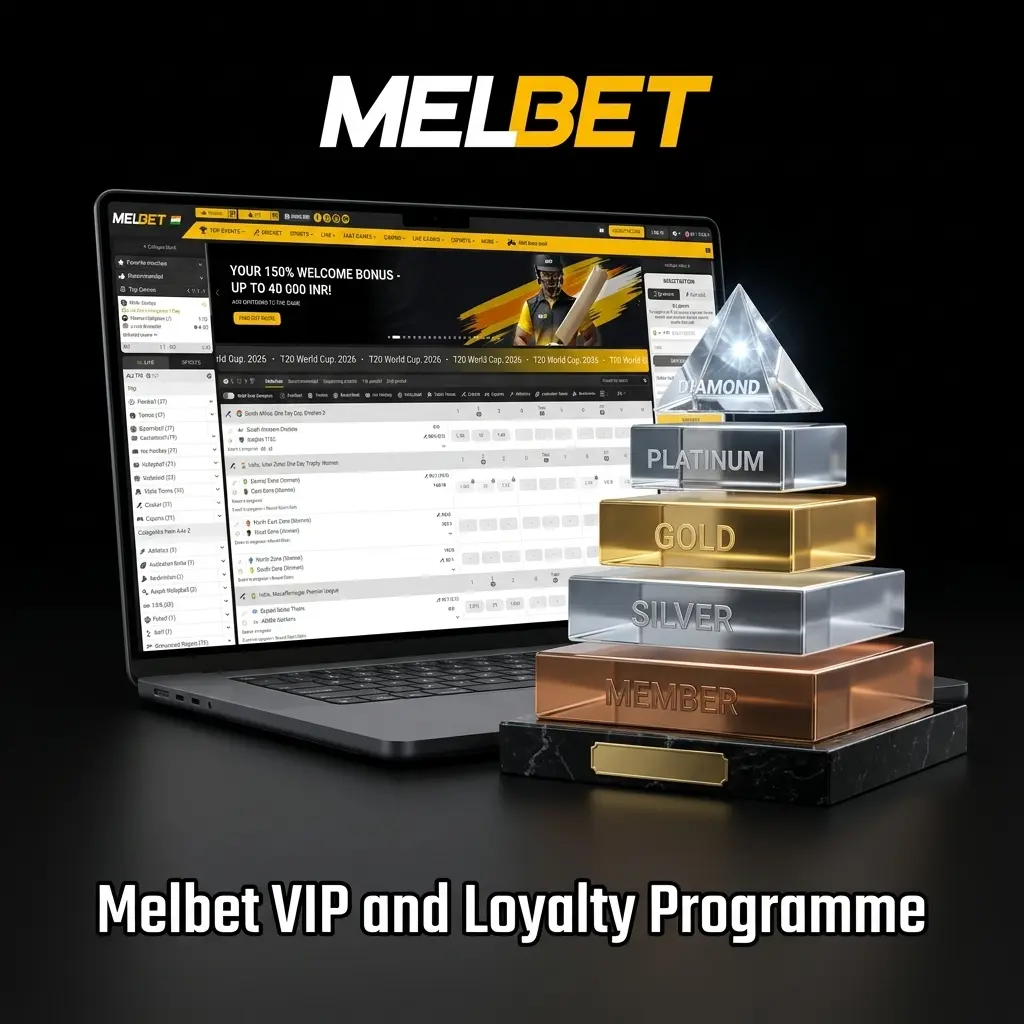 Melbet VIP loyalty programme tiers from New to Platinum with rewards, perks and requirements for each level