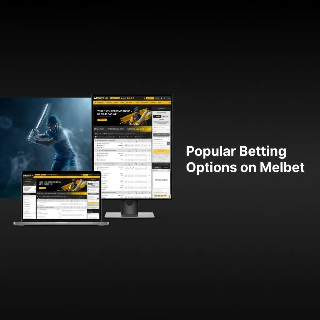 Melbet betting options including pre-match, live, accumulator, and system bets for flexible wagering styles